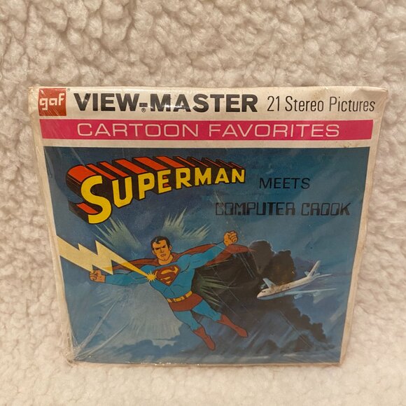 VTG View Master Reel Superman Meets Computer Crook New Booklet Included DC Comic - Picture 3 of 4